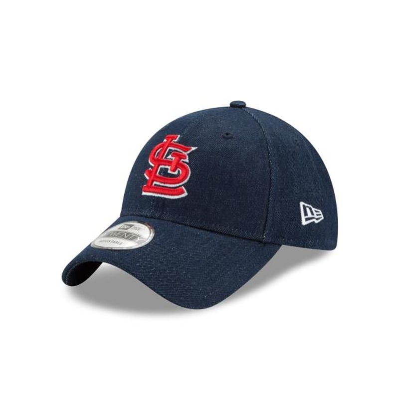 MLB St. Louis Cardinals Levis Dark Wash Denim 9Twenty Adjustable (QQE6528) - Black New Era Caps